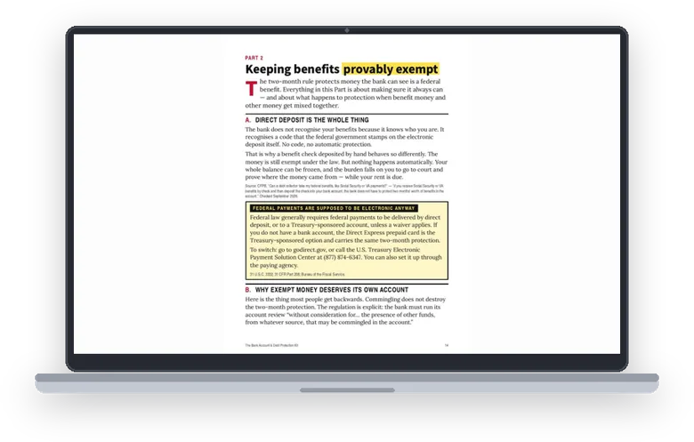 A sample page from Keeping Benefits Provably Exempt