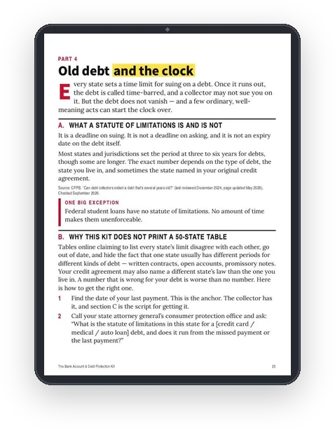 A sample page from Old Debt and the Clock