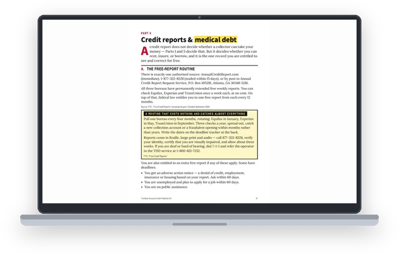 A sample page from Credit Reports and Medical Debt
