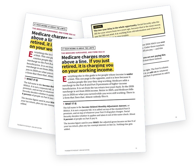 A sample page from The Medicare Surcharge (IRMAA)