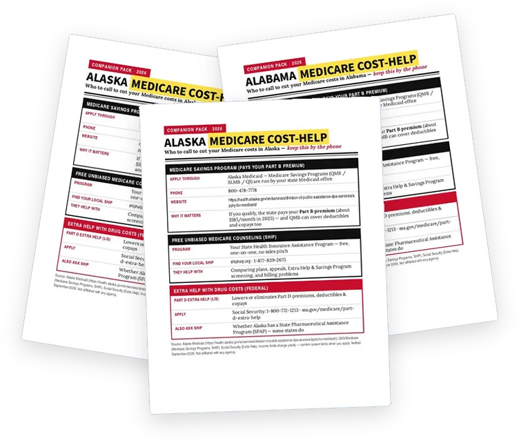 A sample page from State Medicare Cost-Help Pack (51 states)
