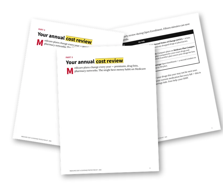 A sample page from Your Annual Cost Review