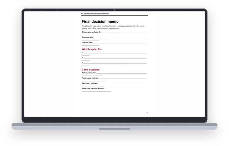 A sample page from The Decision and January Verification Pack