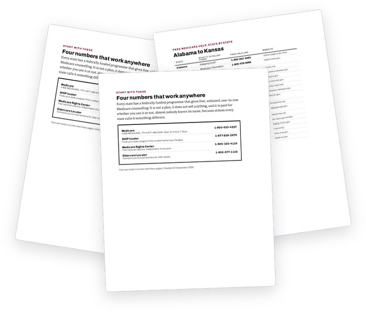 A sample page from The 51-State Free Medicare Help Directory