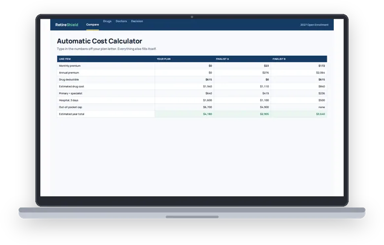 A sample page from The Automatic Cost Calculator (Excel)