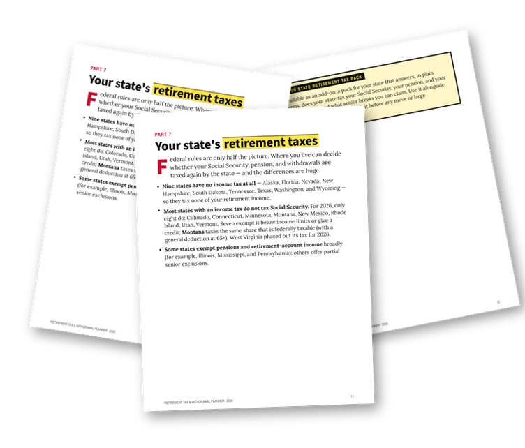 A sample page from Your State's Retirement Taxes