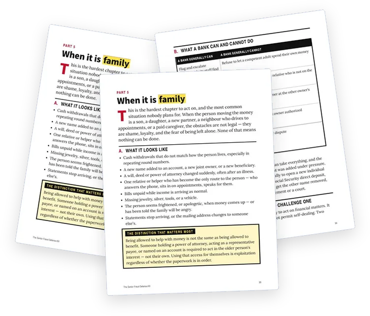 A sample page from When It Is Family