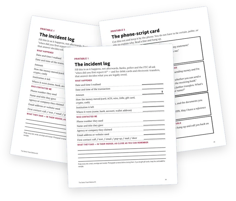 A sample page from Printables, Contacts and the Calendar