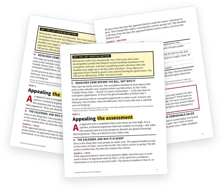 A sample page from Appealing the Assessment