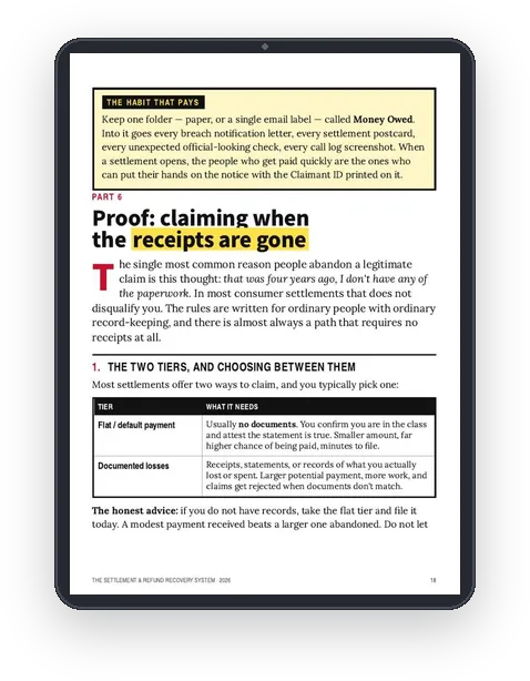 A sample page from Proof: Claiming When the Receipts Are Gone