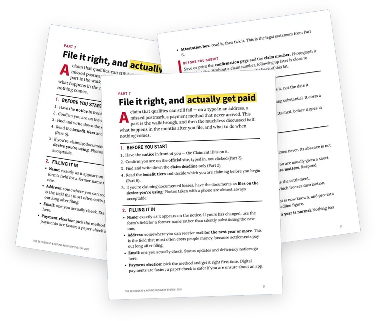 A sample page from File It Right, and Actually Get Paid