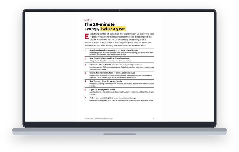 A sample page from The Twice-a-Year Sweep