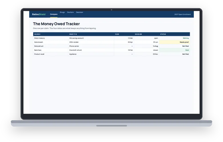 A sample page from The Money Owed Tracker (Excel)