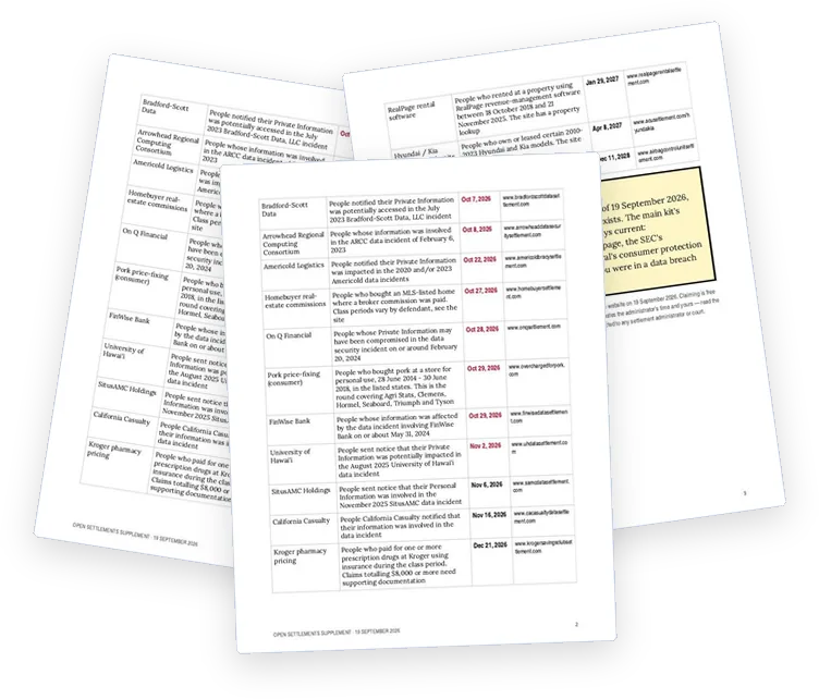 A sample page from Open Settlements Supplement
