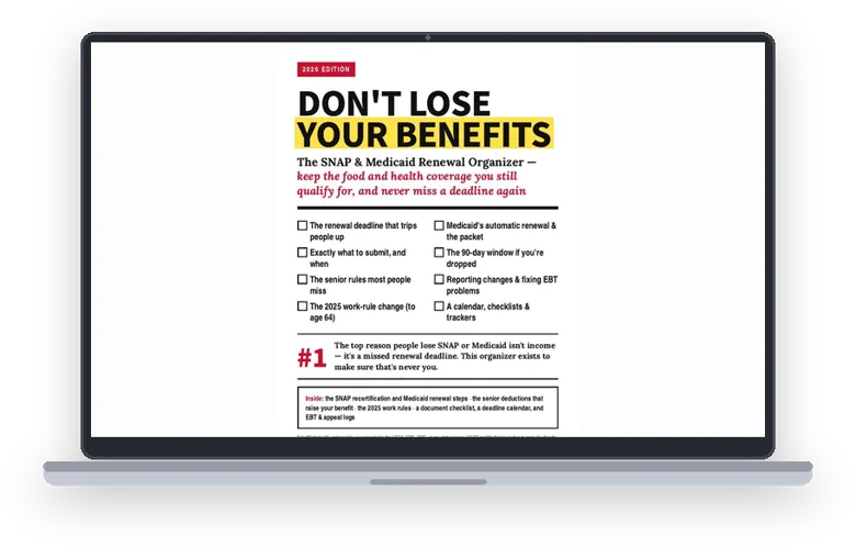 A sample page from Start Here: Don't Lose Your Benefits