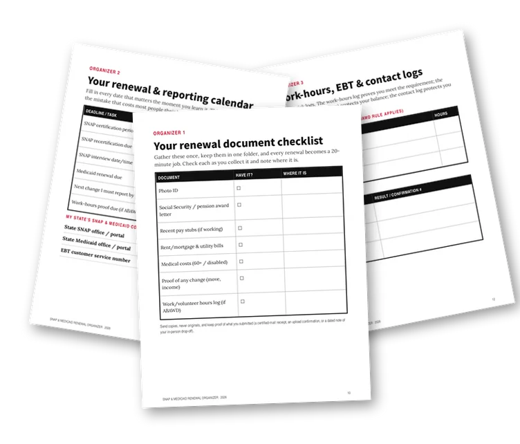 A sample page from Checklists, Calendar and Logs