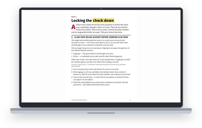 A sample page from Locking the Check Down