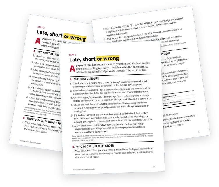 A sample page from Late, Short or Wrong Payments