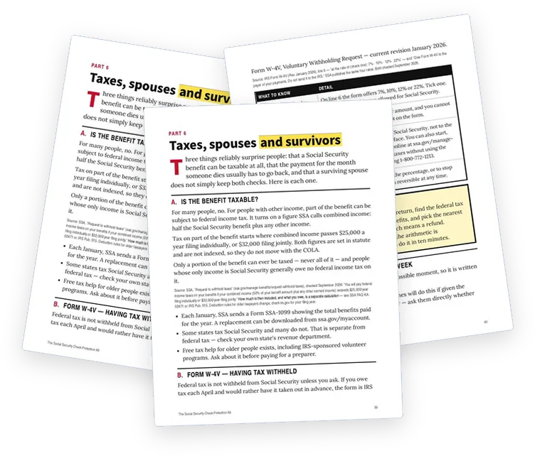 A sample page from Taxes, Spouses and Survivors