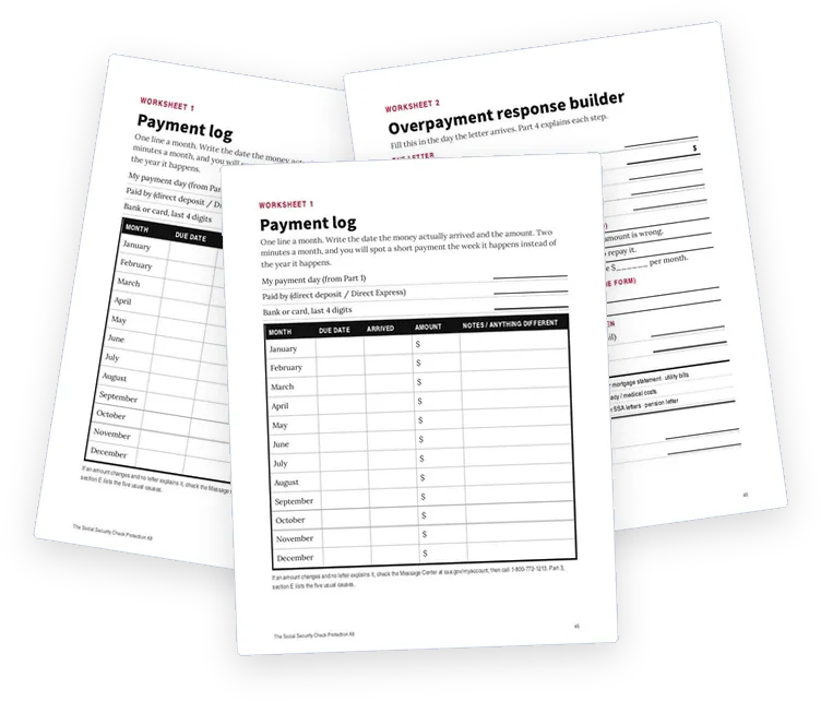 A sample page from Worksheets, Contacts and the Deadline Calendar