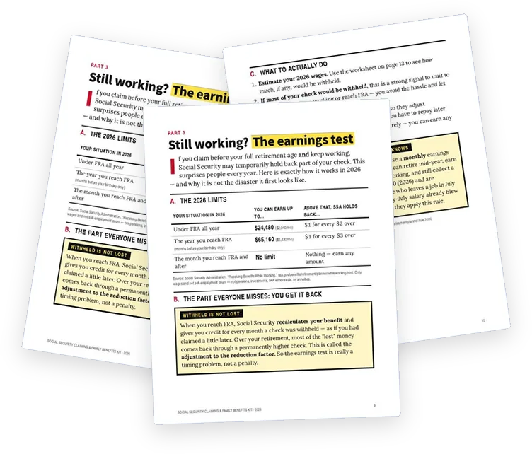 A sample page from Still Working? The Earnings Test