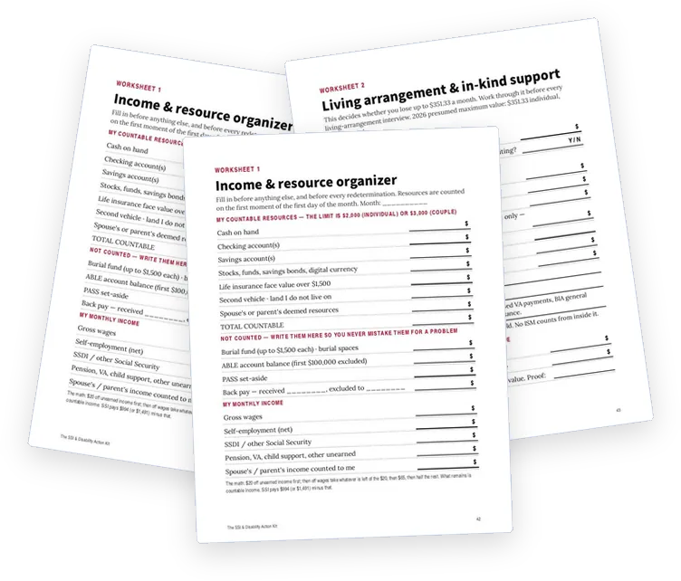 A sample page from Worksheets, Contacts and Your Deadline Calendar